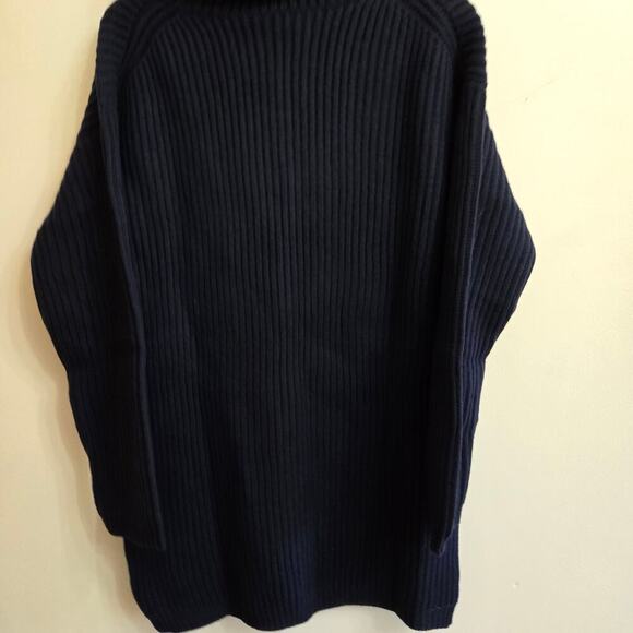 NWT Thakoon Navy Chunky Turtleneck Sweater 100% Geelong Lambswool Size M - Picture 5 of 11